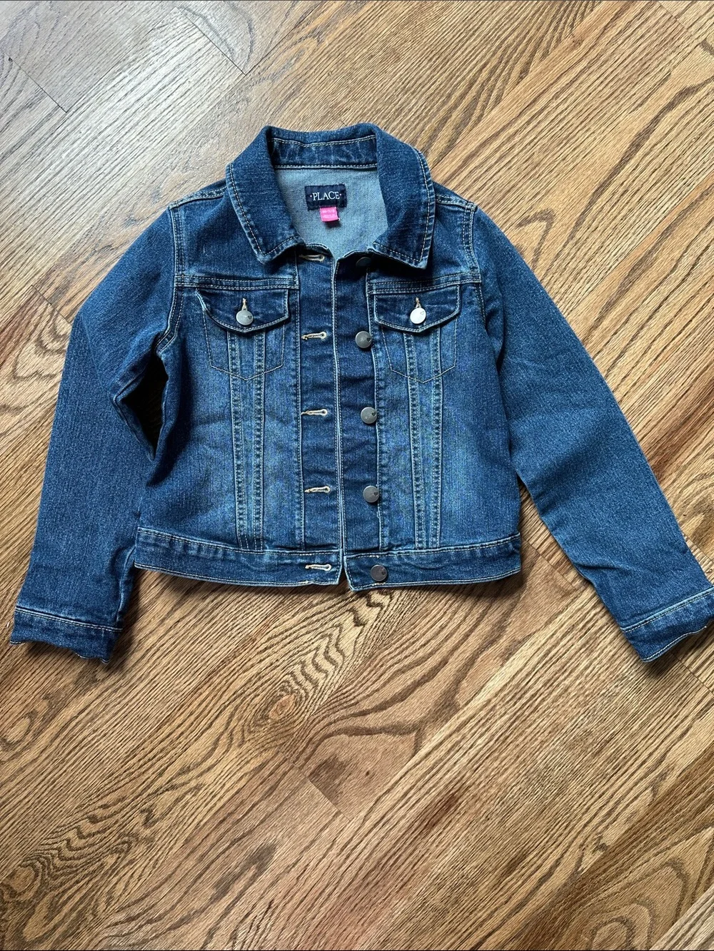The Children's Place Indigo Blue Denim Jacket with Button Front